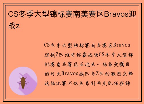CS冬季大型锦标赛南美赛区Bravos迎战z